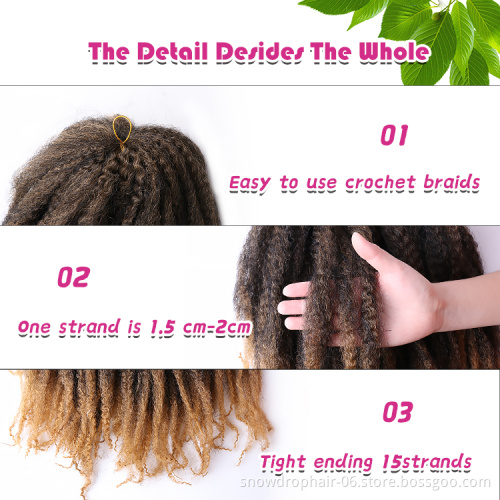 Marley Braiding Hair Synthetic Afro Kinky Marley Hair for Twists 18 Inch Marley Twist Braiding Hair Extensions